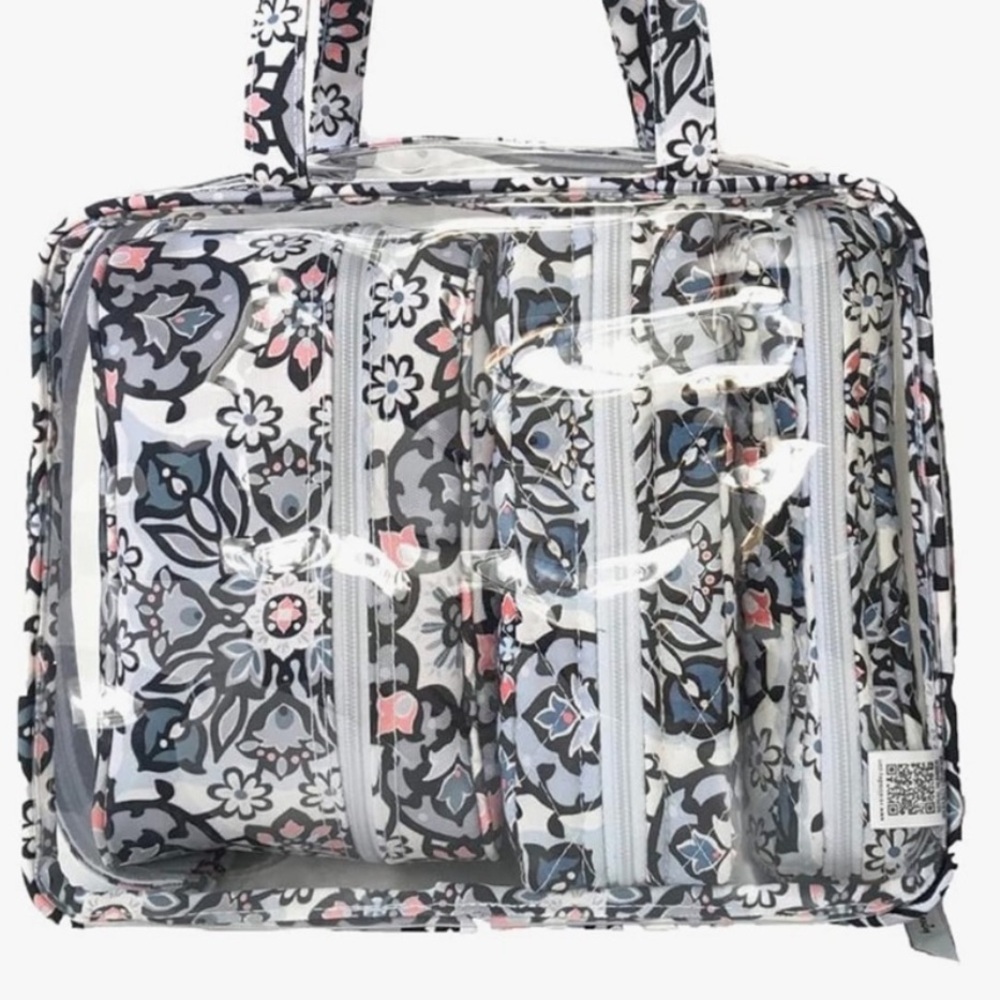 Vera Bradley 4-Piece Cosmetic Bag Set in the beautiful Lisbon Medallion